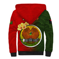 Personalized Papua New Guinea Eastern Highlands Province Sherpa Hoodie Mix Coat Of Arms Polynesian Pattern LT05 - Polynesian Pride