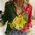 Personalized Papua New Guinea Eastern Highlands Province Women Casual Shirt Mix Coat Of Arms Polynesian Pattern LT05 Female Red - Polynesian Pride