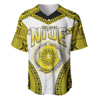 Personalised Niue The Rock Of Polynesia Baseball Jersey Peniamina Gospel Day Yellow Version LT05 Yellow - Polynesian Pride