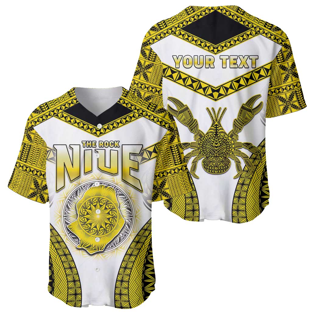 Personalised Niue The Rock Of Polynesia Baseball Jersey Peniamina Gospel Day Yellow Version LT05 - Polynesian Pride