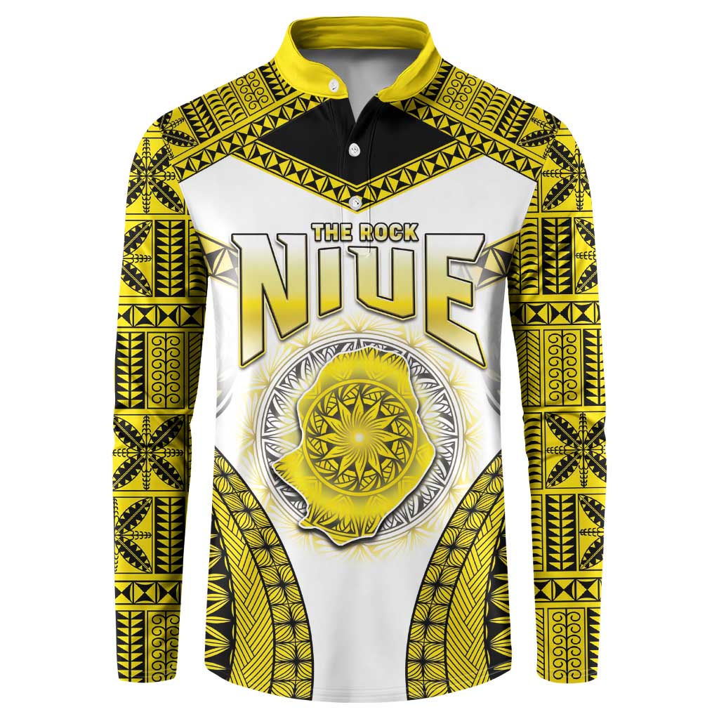 Personalised Niue The Rock Of Polynesia Button Sweatshirt Peniamina Gospel Day Yellow Version LT05 Yellow - Polynesian Pride