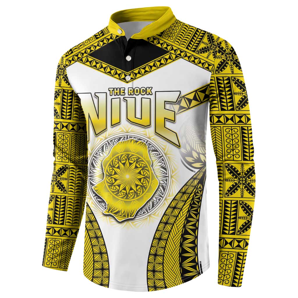 Personalised Niue The Rock Of Polynesia Button Sweatshirt Peniamina Gospel Day Yellow Version