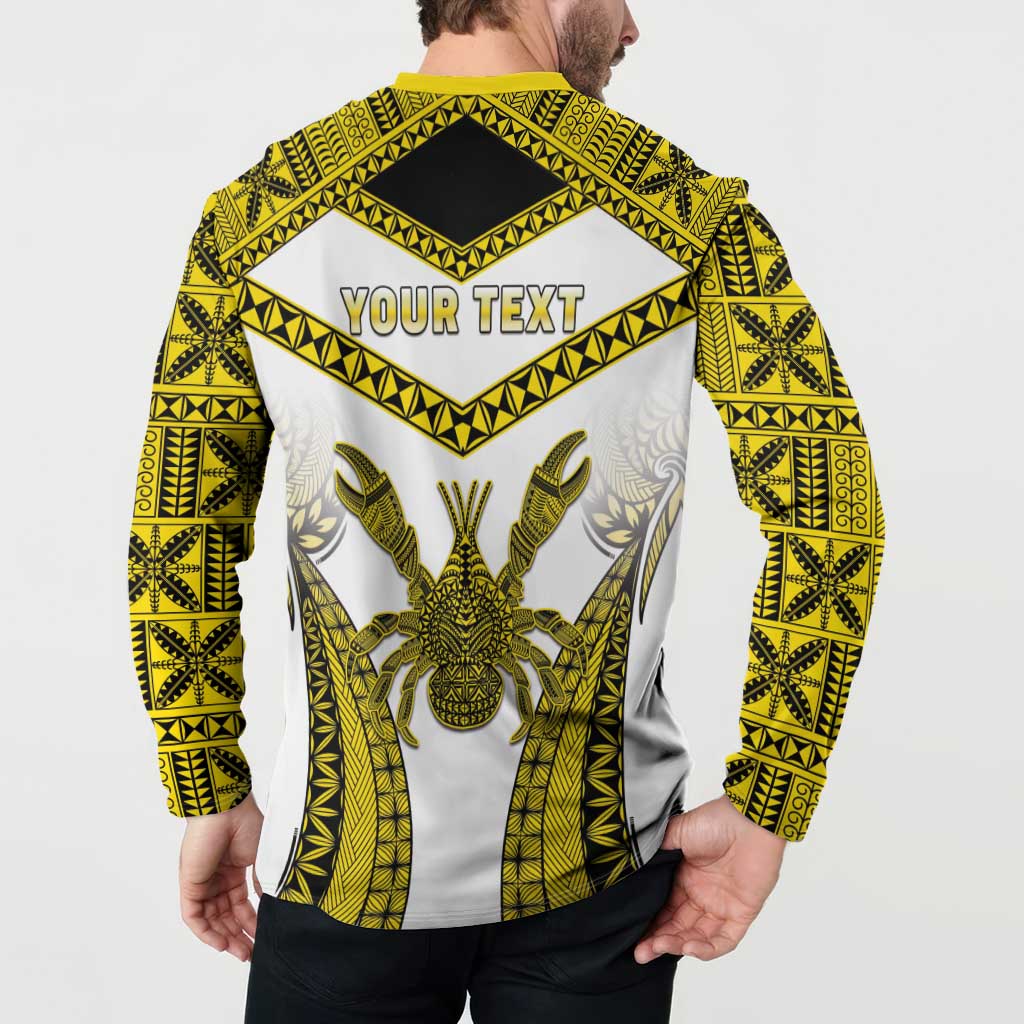 Personalised Niue The Rock Of Polynesia Button Sweatshirt Peniamina Gospel Day Yellow Version