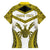 Personalised Niue The Rock Of Polynesia Family Matching Short Sleeve Bodycon Dress and Hawaiian Shirt Peniamina Gospel Day Yellow Version