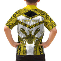 Personalised Niue The Rock Of Polynesia Kid Hawaiian Shirt Peniamina Gospel Day Yellow Version