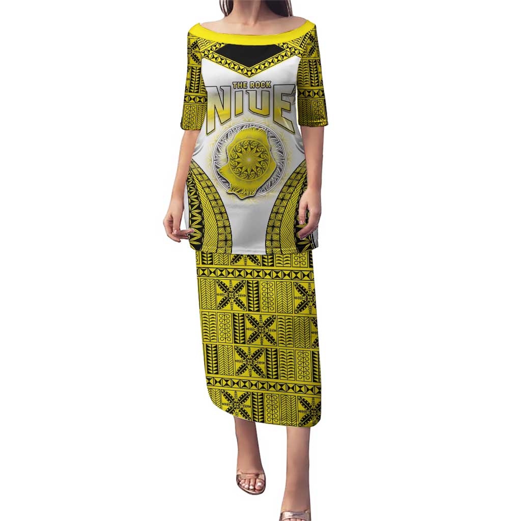 Personalised Niue The Rock Of Polynesia Puletasi Peniamina Gospel Day Yellow Version