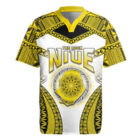 Personalised Niue The Rock Of Polynesia Rugby Jersey Peniamina Gospel Day Yellow Version
