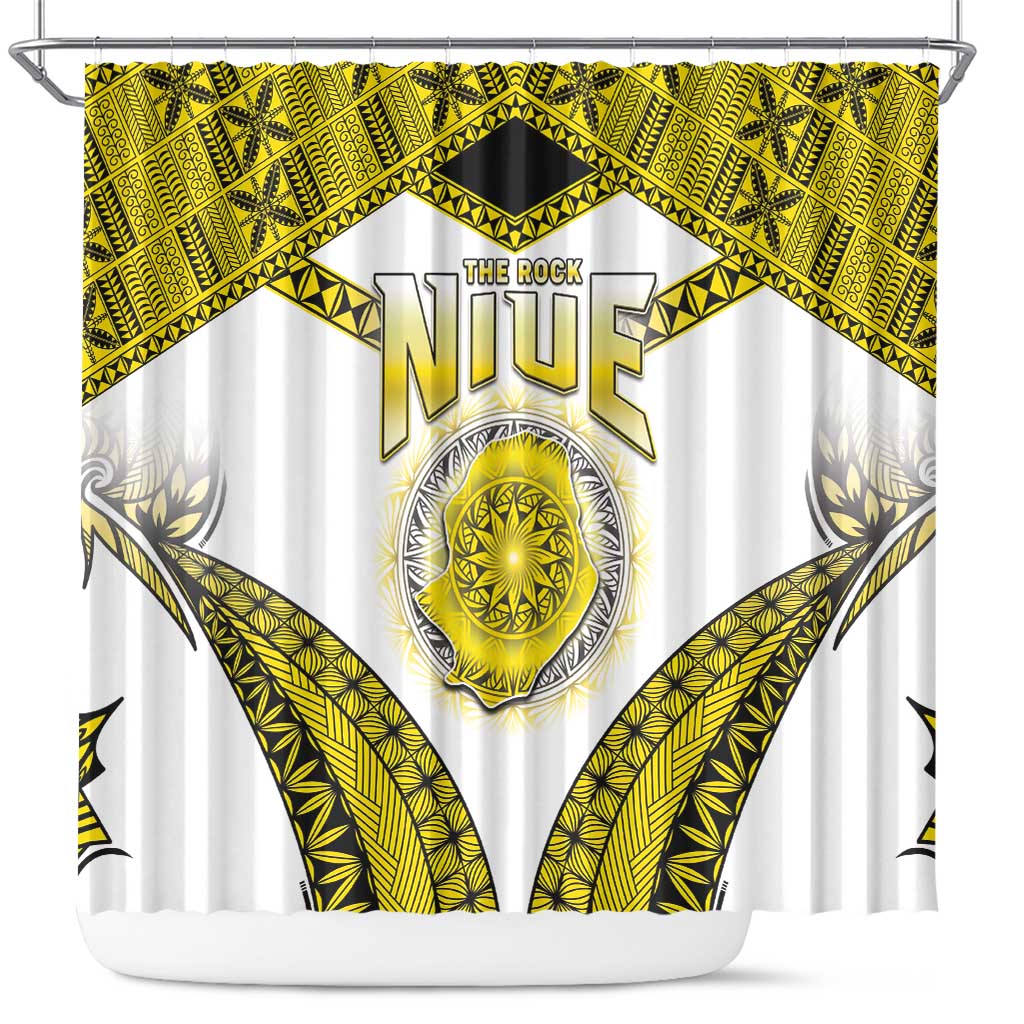 Niue The Rock Of Polynesia Shower Curtain Peniamina Gospel Day Yellow Version LT05 Yellow - Polynesian Pride