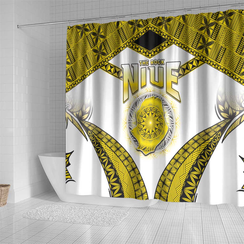 Niue The Rock Of Polynesia Shower Curtain Peniamina Gospel Day Yellow Version LT05 - Polynesian Pride