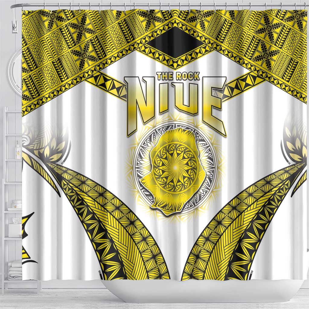 Niue The Rock Of Polynesia Shower Curtain Peniamina Gospel Day Yellow Version LT05 - Polynesian Pride