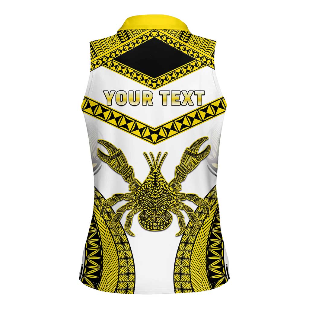 Personalised Niue The Rock Of Polynesia Women Sleeveless Polo Shirt Peniamina Gospel Day Yellow Version