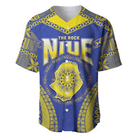 Personalised Niue The Rock Of Polynesia Baseball Jersey Peniamina Gospel Day Blue Version LT05 Blue - Polynesian Pride
