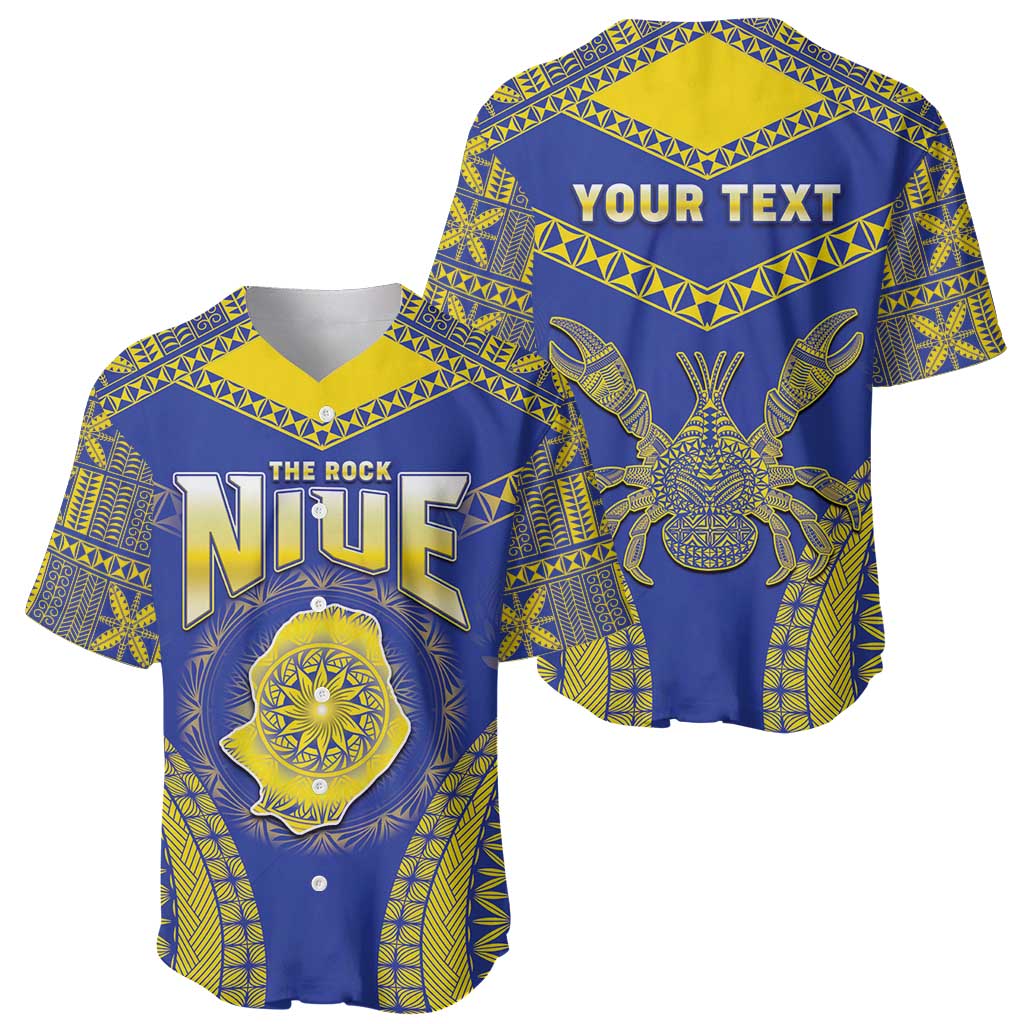 Personalised Niue The Rock Of Polynesia Baseball Jersey Peniamina Gospel Day Blue Version LT05 - Polynesian Pride