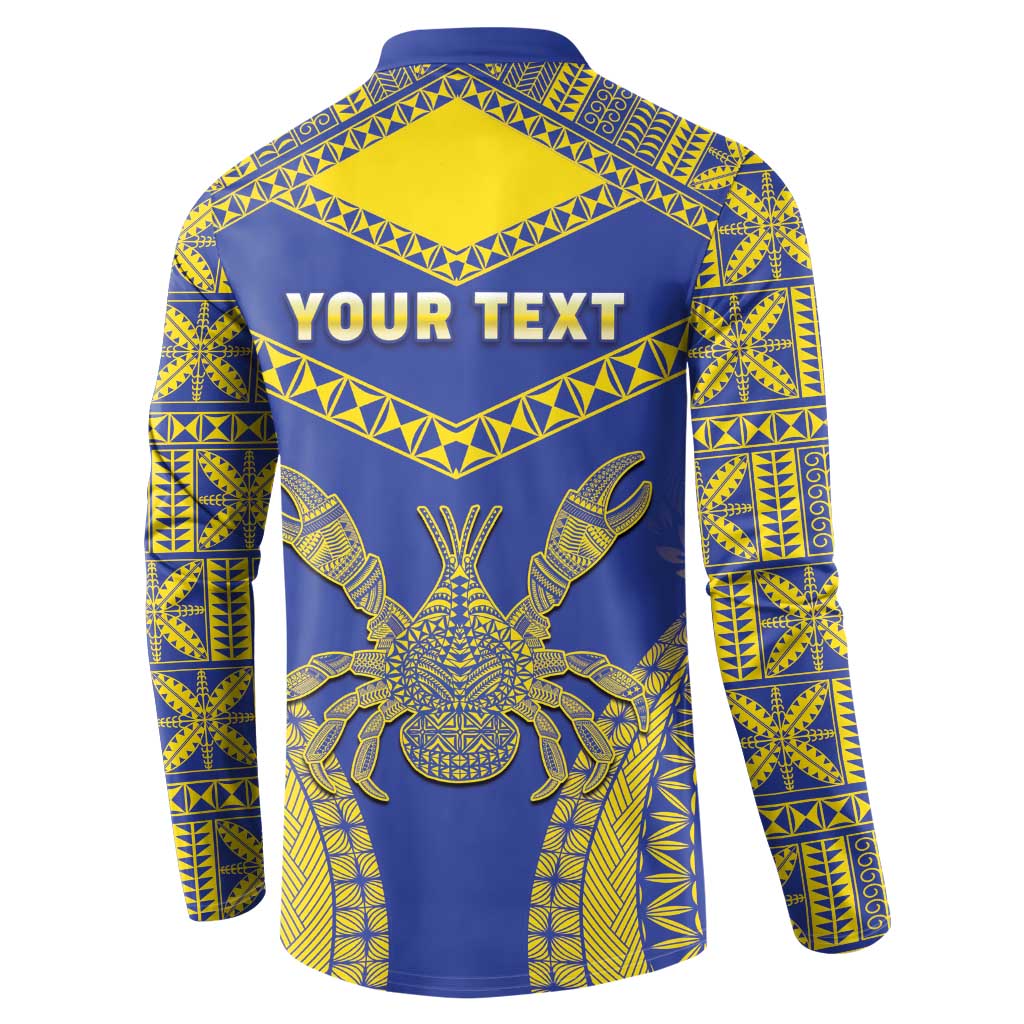 Personalised Niue The Rock Of Polynesia Button Sweatshirt Peniamina Gospel Day Blue Version