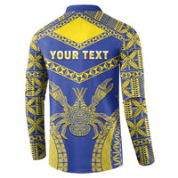 Personalised Niue The Rock Of Polynesia Button Sweatshirt Peniamina Gospel Day Blue Version