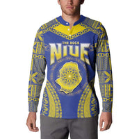 Personalised Niue The Rock Of Polynesia Button Sweatshirt Peniamina Gospel Day Blue Version