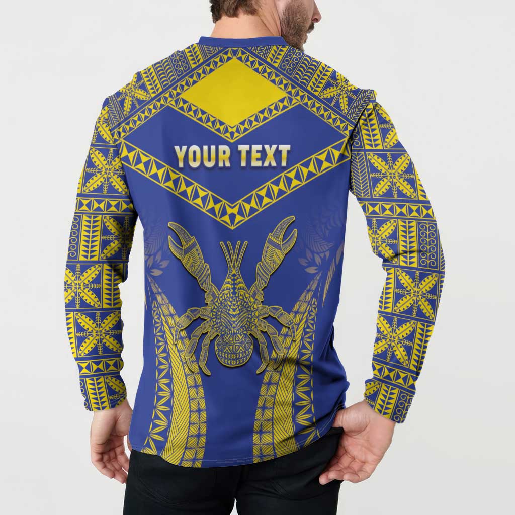 Personalised Niue The Rock Of Polynesia Button Sweatshirt Peniamina Gospel Day Blue Version