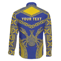 Personalised Niue The Rock Of Polynesia Family Matching Long Sleeve Bodycon Dress and Hawaiian Shirt Peniamina Gospel Day Blue Version