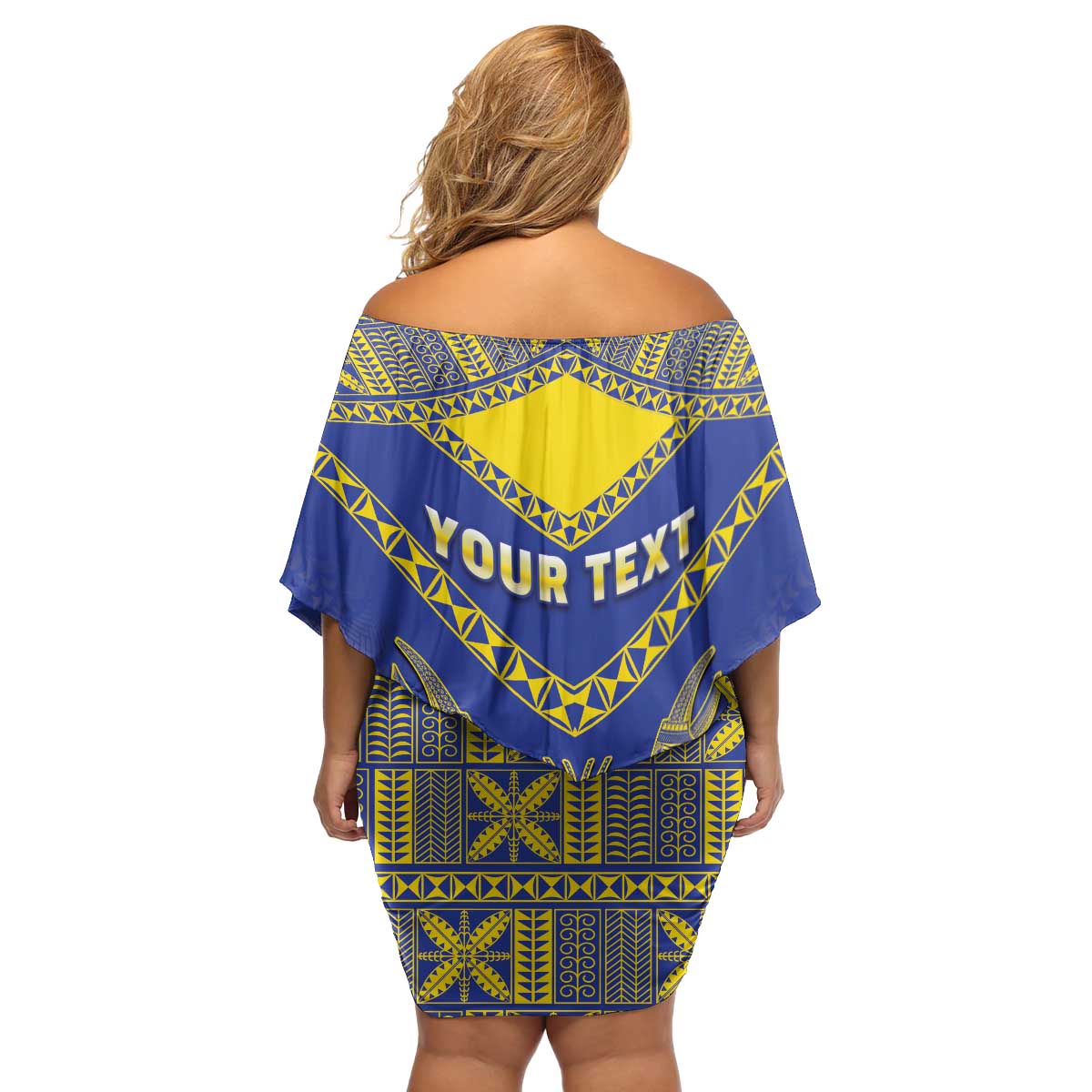 Personalised Niue The Rock Of Polynesia Family Matching Off Shoulder Short Dress and Hawaiian Shirt Peniamina Gospel Day Blue Version
