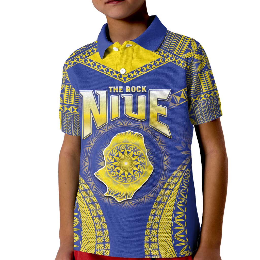 Personalised Niue The Rock Of Polynesia Kid Polo Shirt Peniamina Gospel Day Blue Version