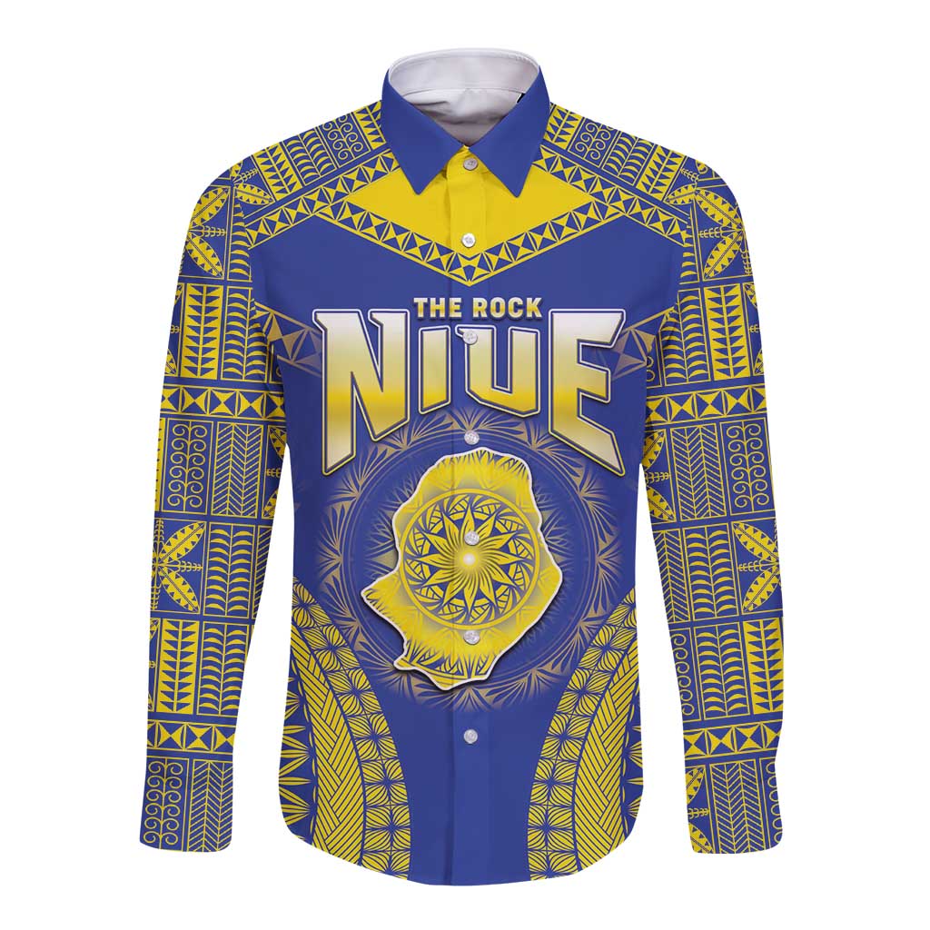 Personalised Niue The Rock Of Polynesia Long Sleeve Button Shirt Peniamina Gospel Day Blue Version LT05 Unisex Blue - Polynesian Pride