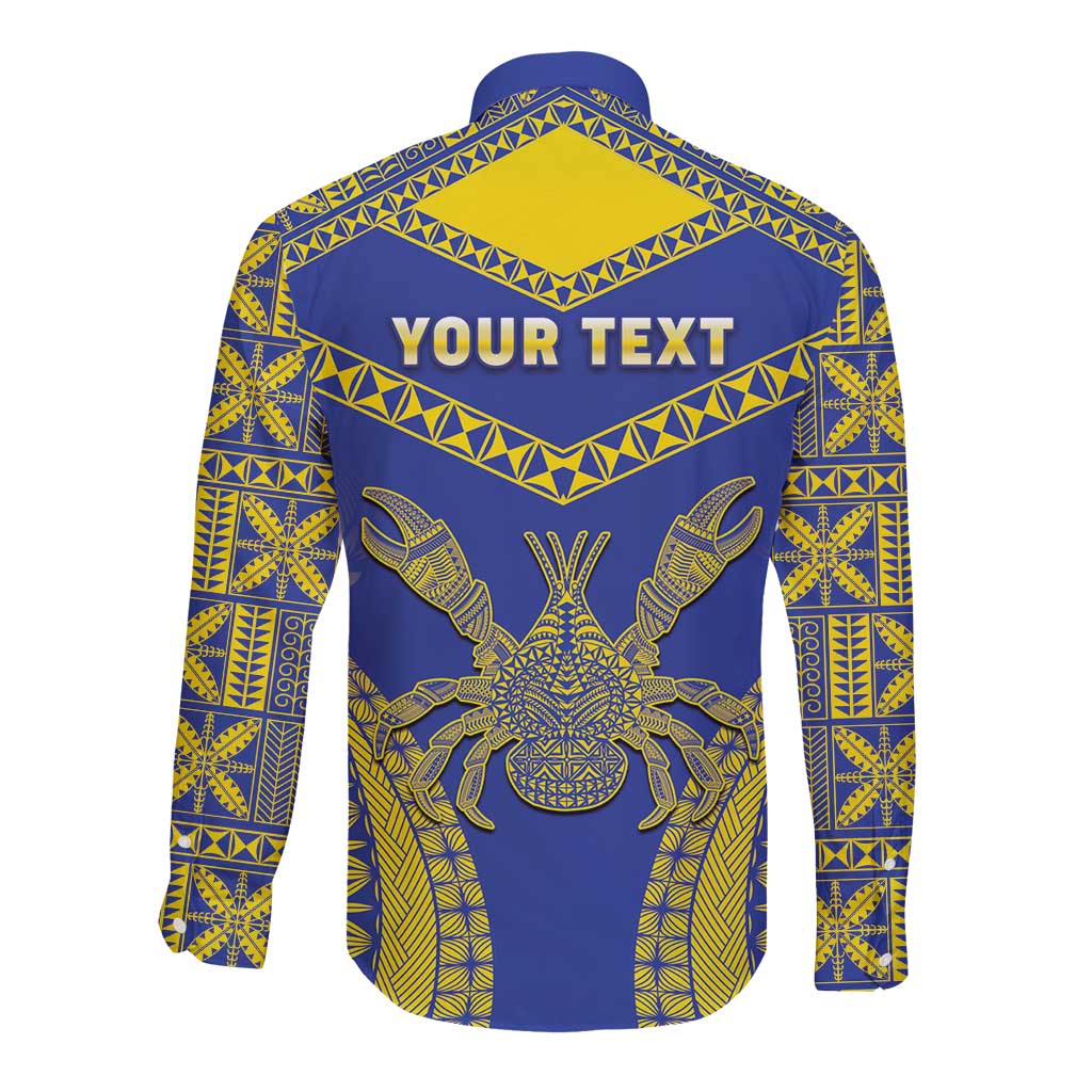 Personalised Niue The Rock Of Polynesia Long Sleeve Button Shirt Peniamina Gospel Day Blue Version