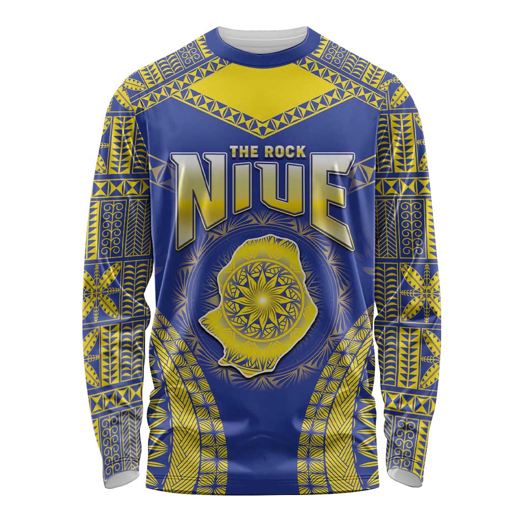 Personalised Niue The Rock Of Polynesia Long Sleeve Shirt Peniamina Gospel Day Blue Version LT05 Unisex Blue - Polynesian Pride