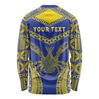 Personalised Niue The Rock Of Polynesia Long Sleeve Shirt Peniamina Gospel Day Blue Version