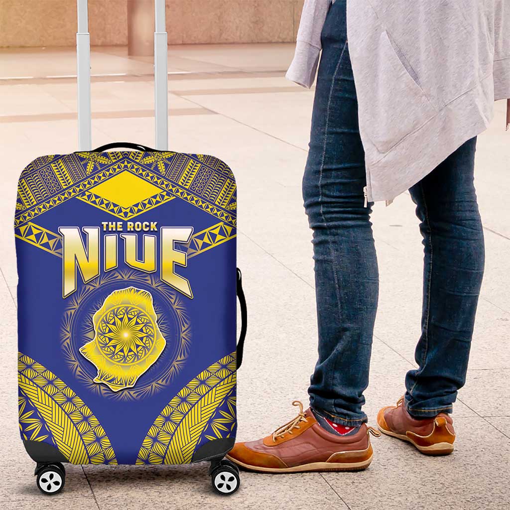 Niue The Rock Of Polynesia Luggage Cover Peniamina Gospel Day Blue Version LT05 Blue - Polynesian Pride