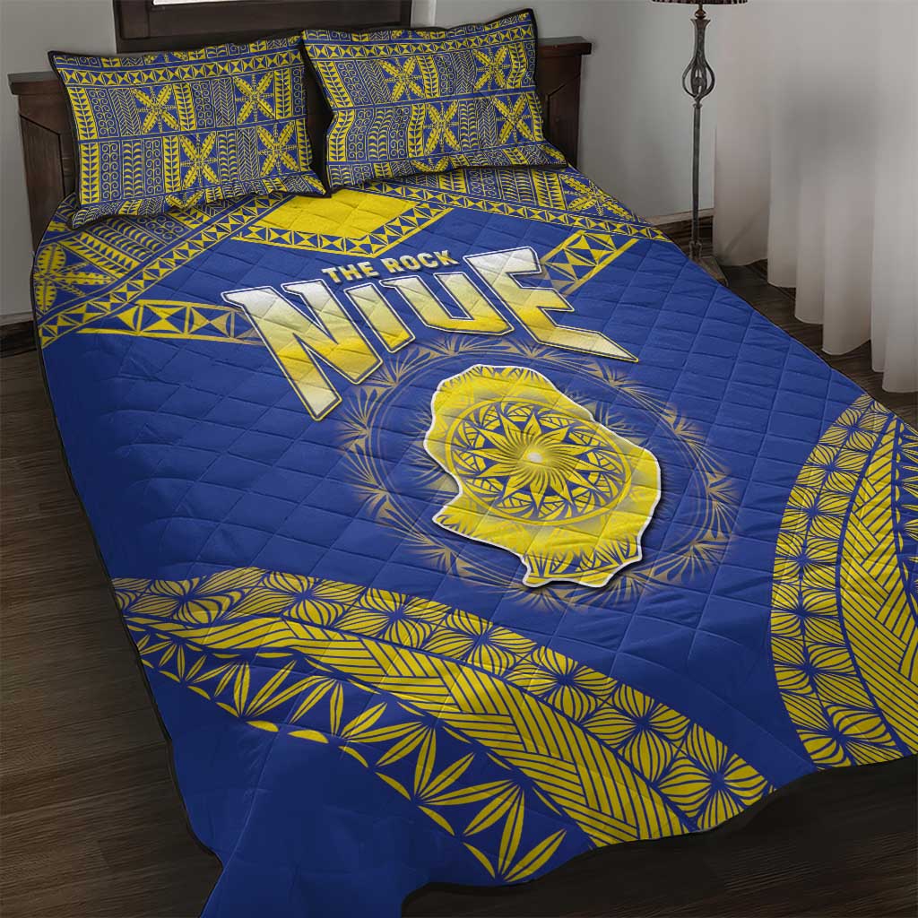 Niue The Rock Of Polynesia Quilt Bed Set Peniamina Gospel Day Blue Version LT05 Blue - Polynesian Pride