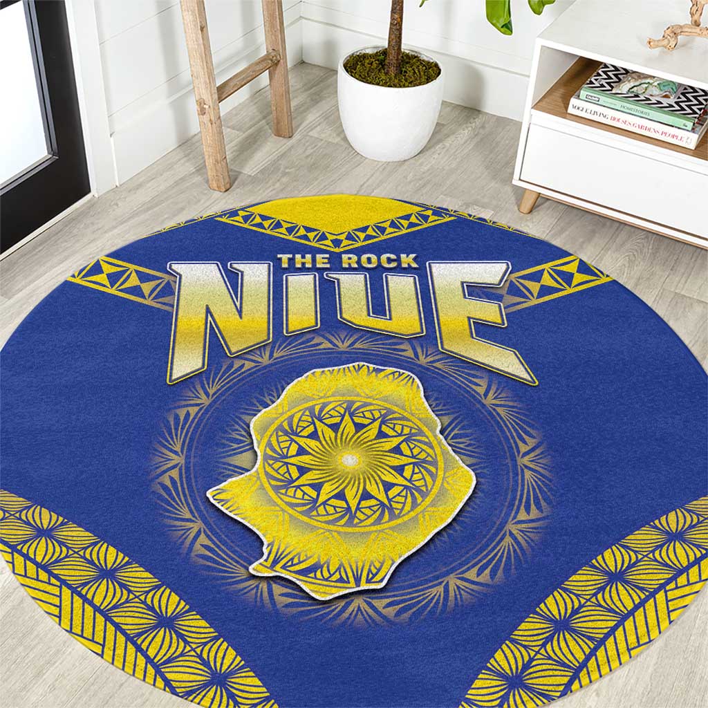 Niue The Rock Of Polynesia Round Carpet Peniamina Gospel Day Blue Version LT05 Blue - Polynesian Pride
