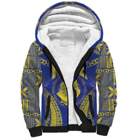 Personalised Niue The Rock Of Polynesia Sherpa Hoodie Peniamina Gospel Day Blue Version