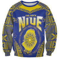 Personalised Niue The Rock Of Polynesia Sweatshirt Peniamina Gospel Day Blue Version