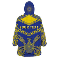 Personalised Niue The Rock Of Polynesia Wearable Blanket Hoodie Peniamina Gospel Day Blue Version