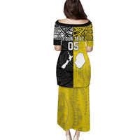 Custom New Zealand Maori And Niue Hiapo Puletasi Lizard And Coconut Crab Together