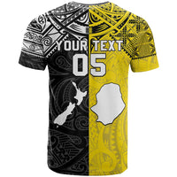 Custom New Zealand Maori And Niue Hiapo T Shirt Lizard And Coconut Crab Together