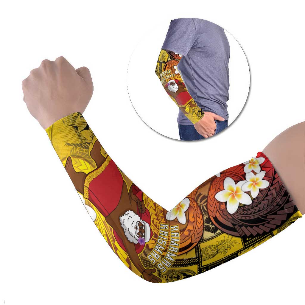 Papua New Guinea Retro Christmas Arm Sleeves Hamamas Krismas - Polynesian Pride