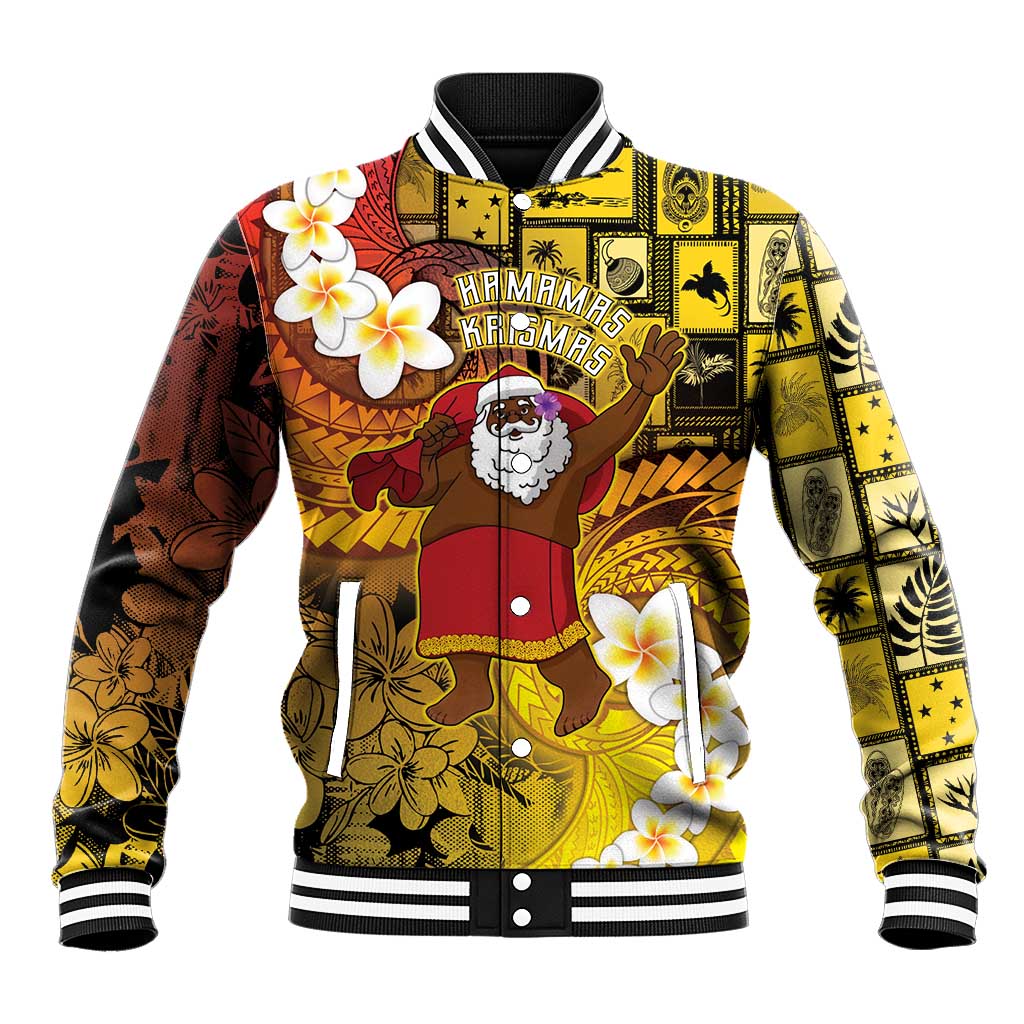 Papua New Guinea Retro Christmas Baseball Jacket Hamamas Krismas - Polynesian Pride