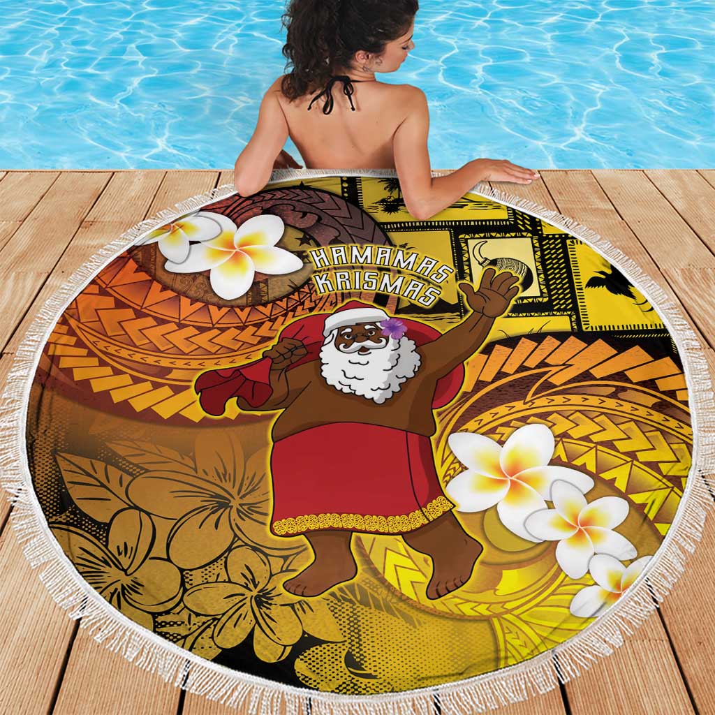 Papua New Guinea Retro Christmas Beach Blanket Hamamas Krismas - Polynesian Pride