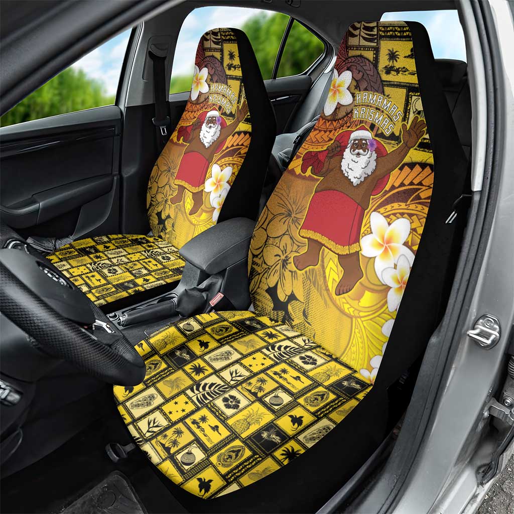 Papua New Guinea Retro Christmas Car Seat Cover Hamamas Krismas - Polynesian Pride
