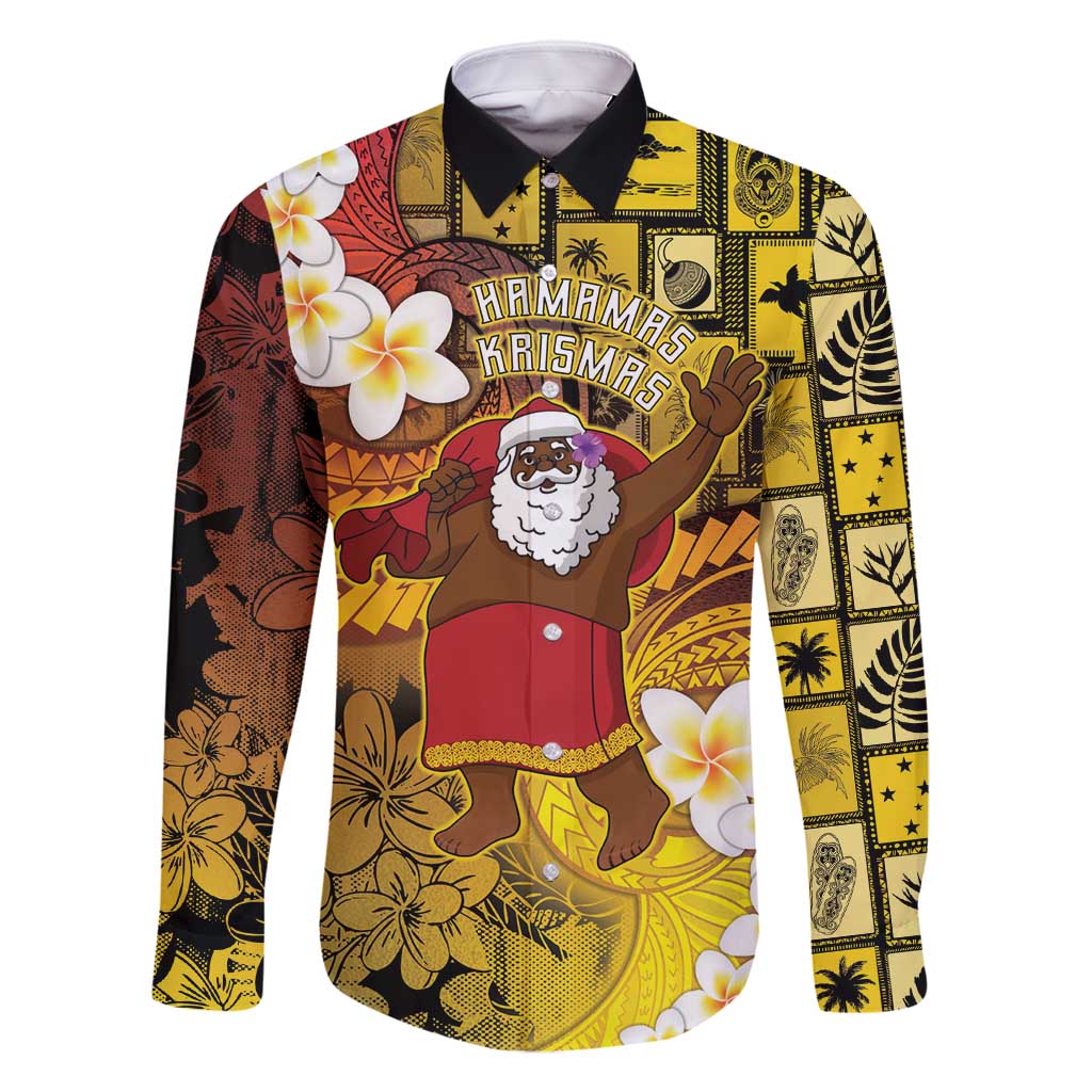 Papua New Guinea Retro Christmas Family Matching Long Sleeve Bodycon Dress and Hawaiian Shirt Hamamas Krismas - Polynesian Pride