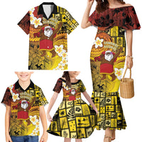 Papua New Guinea Retro Christmas Family Matching Mermaid Dress and Hawaiian Shirt Hamamas Krismas - Polynesian Pride