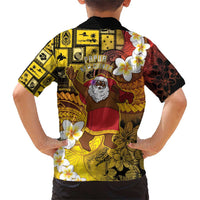 Papua New Guinea Retro Christmas Family Matching Short Sleeve Bodycon Dress and Hawaiian Shirt Hamamas Krismas - Polynesian Pride