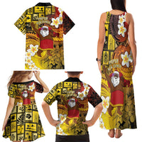 Papua New Guinea Retro Christmas Family Matching Tank Maxi Dress and Hawaiian Shirt Hamamas Krismas - Polynesian Pride