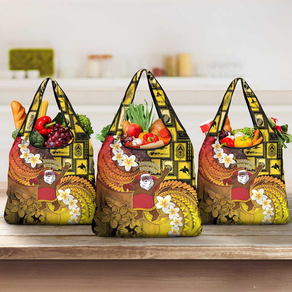 Papua New Guinea Retro Christmas Grocery Bag Hamamas Krismas - Polynesian Pride