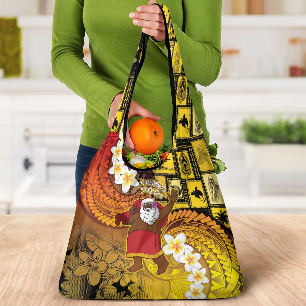 Papua New Guinea Retro Christmas Grocery Bag Hamamas Krismas - Polynesian Pride