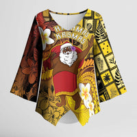 Papua New Guinea Retro Christmas Kimono Sleeve Blouse Hamamas Krismas - Polynesian Pride