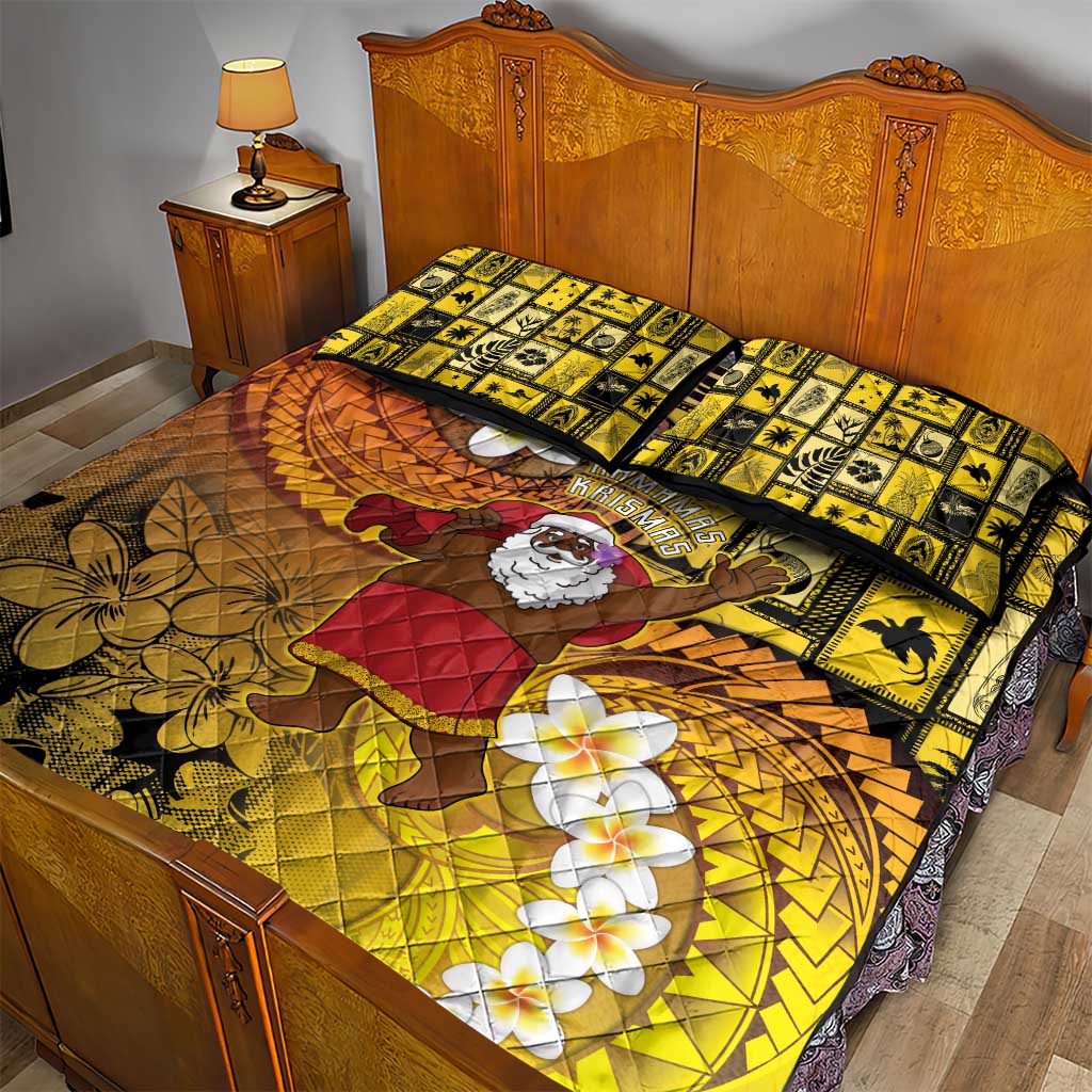 Papua New Guinea Retro Christmas Quilt Bed Set Hamamas Krismas - Polynesian Pride