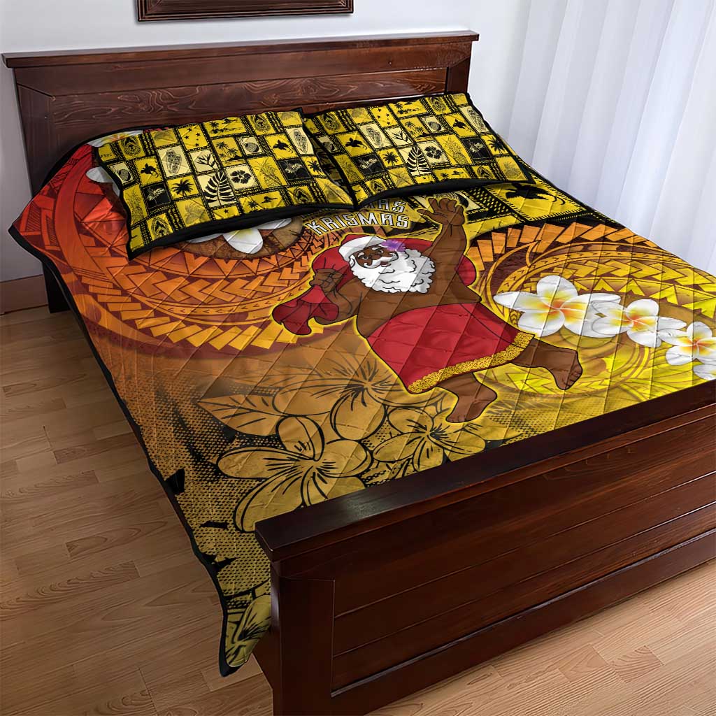 Papua New Guinea Retro Christmas Quilt Bed Set Hamamas Krismas - Polynesian Pride