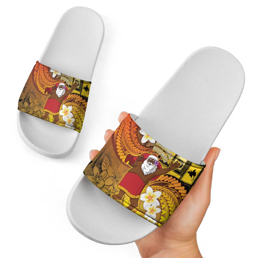 Papua New Guinea Retro Christmas Slide Sandals Hamamas Krismas - Polynesian Pride
